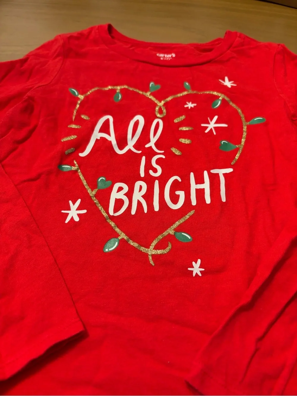 3 for $12 Carter's Girls Long Sleeve Holiday Tee